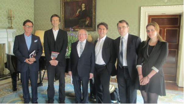 With the President of Ireland, Michael D. Higgins and fellow contributors to Philosophy and Public Matters, ed. by Keith Breen and Alyn Fives, London: Palgrave, 2016
